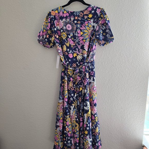 NWT Modcloth Kaleidoscopic Dreamscape Midi Wrap Dress (Size 2) - Picture 3 of 5